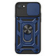 Mayaxess Coque pour iPhone SE 2022 / SE 2020 / 8 / 7 avec Anneau Magnétique Rotatif et Cache Caméra Coulissant Bleu nuit Conçue pour Apple iPhone SE 2022 / SE 2020 / 8 / 7, cette coque associe polycarbonate et gel silicone pour absorber efficacement les chocs et préserver votre smartphone