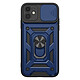 Mayaxess Coque pour iPhone 11 avec Anneau Magnétique Rotatif et Cache Caméra Coulissant Bleu nuit Conçue pour Apple iPhone 11, cette coque associe polycarbonate et gel silicone pour absorber efficacement les chocs et préserver votre smartphone au quotidien.