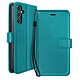 Mayaxess Étui Portefeuille pour Galaxy A34 5G avec Support Vidéo et Dragonne Turquoise - Cet étui protège parfaitement votre Samsung Galaxy A34 5G grâce à sa coque interne en silicone souple qui absorbe les chocs et préserve l'écran comme le dos de l'apparei