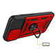 Avis Mayaxess Coque Anneau pour iPhone 16e avec Cache Caméra Coulissant et Bague Magnétique Rouge / Noir