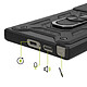 Acheter Mayaxess Coque pour Galaxy S23 Ultra avec Cache Caméra Coulissant et Bague Magnétique Noir