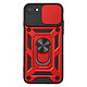 Mayaxess Coque Anneau pour iPhone SE 2022 / SE 2020 / 8 / 7 avec Cache Caméra Coulissant et Bague Magnétique Rouge / Noir Conçue spécialement pour iPhone SE 2022 / SE 2020 / 8 / 7, cette Coque offre une protection antichoc robuste certifiée norme militaire MIL-STD 810G avec des bords renfor