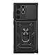 Mayaxess Coque pour Galaxy S23 Ultra avec Cache Caméra Coulissant et Bague Magnétique Noir Conception hybride pour Galaxy S23 Ultra, assurant une absorption optimale des chocs du quotidien