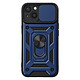 Mayaxess Coque pour iPhone 13 avec Anneau Magnétique Rotatif et Cache Caméra Coulissant Bleu nuit Conçue pour Apple iPhone 13, cette coque associe polycarbonate et gel silicone pour absorber efficacement les chocs et préserver votre smartphone au quotidien.