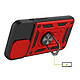 Avis Mayaxess Coque Anneau pour iPhone 13 avec Cache Caméra Coulissant et Bague Magnétique Rouge / Noir