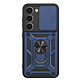 Mayaxess Coque pour Galaxy S23 avec Cache Caméra Coulissant et Bague Magnétique Bleu nuit - Conception hybride pour Galaxy S23, assurant une absorption optimale des chocs du quotidien