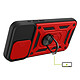 Avis Mayaxess Coque pour iPhone 15 Pro Max avec Cache Caméra Coulissant et Bague Magnétique Rouge / Noir
