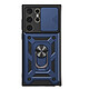 Mayaxess Coque pour Galaxy S23 Ultra avec Cache Caméra Coulissant et Bague Magnétique Bleu nuit - Conception hybride pour Galaxy S23 Ultra, assurant une absorption optimale des chocs du quotidien
