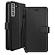 Mayaxess Étui Portefeuille pour Samsung Galaxy S21 avec Dragonne Noir - Cet étui portefeuille de protection est spécialement conçu sur mesure pour s'adapter avec une précision absolue aux dimensions du Samsung Galaxy S21.