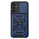 Mayaxess Coque pour Galaxy A34 5G avec Anneau Magnétique Rotatif et Cache Caméra Coulissant Bleu nuit Conçue pour Galaxy A34 5G, cette coque associe polycarbonate et gel silicone pour absorber efficacement les chocs et préserver votre smartphone au quotidien.