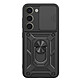 Mayaxess Coque pour Galaxy S23 avec Cache Caméra Coulissant et Bague Magnétique Noir - Conception hybride pour Galaxy S23, assurant une absorption optimale des chocs du quotidien