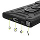 Acheter Mayaxess Coque pour Galaxy S22 Ultra avec Cache Caméra Coulissant et Bague Magnétique Noir