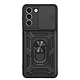 Mayaxess Coque pour Galaxy S21 avec Cache Caméra Coulissant et Bague Magnétique Noir - Conception hybride pour Galaxy S21, assurant une absorption optimale des chocs du quotidien