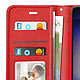 Mayaxess Étui Portefeuille pour Samsung Galaxy S23 avec Dragonne et Support Vidéo Rouge pas cher
