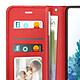 Mayaxess Étui Portefeuille pour Samsung Galaxy S20 FE avec Dragonne et Support Vidéo Rouge pas cher