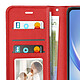 Mayaxess Étui Portefeuille pour Samsung Galaxy A34 5G avec Dragonne et Support Vidéo Rouge pas cher