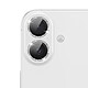 Zanaé Protection Caméra pour iPhone 16 Plus à Paillettes en Verre Trempé Anti-rayures Argent pas cher
