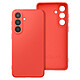 Coque pour Galaxy S26 Plus en Silicone Soft-Touch avec Doublure Microfibre Orange pas cher