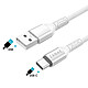 Zanaé Câble USB-A vers USB-C 10W en Nylon Tressé Flexible Renforcé Anti-nœuds 1.2m Blanc pas cher