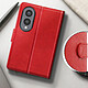 Étui à Clapet pour Galaxy Z Fold 8 Série Chesterfield Effet Cuir Texturé Rouge pas cher