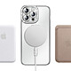 Coque pour iPhone 14 Pro Max Compatible MagSafe avec Contour à Strass Argent pas cher