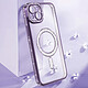 Acheter Coque pour iPhone 15 Plus Compatible MagSafe avec Contour à Strass Violet