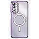 Coque pour Galaxy A14 4G / 5G Compatible MagSafe avec Contour à Strass Violet - Coque pour Galaxy A14 4G / 5G Compatible MagSafe avec Contour à Strass