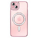Coque pour iPhone 15 Plus Compatible MagSafe avec Contour à Strass Rose - Coque pour iPhone 15 Plus Compatible MagSafe avec Contour à Strass