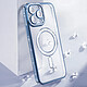 Acheter Coque pour iPhone 14 Pro Max Compatible MagSafe avec Contour à Strass Bleu