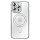 Coque pour iPhone 14 Pro Max Compatible MagSafe avec Contour à Strass Argent - Coque pour iPhone 14 Pro Max Compatible MagSafe avec Contour à Strass