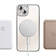 Coque pour iPhone 15 Plus Compatible MagSafe avec Contour à Strass Argent pas cher