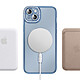 Coque pour iPhone 15 Plus Compatible MagSafe avec Contour à Strass Bleu pas cher
