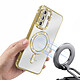 Coque pour Galaxy A56 / A36 Compatible MagSafe avec Contour à Strass Dorée pas cher