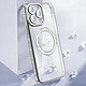 Acheter Coque pour iPhone 14 Pro Max Compatible MagSafe avec Contour à Strass Argent