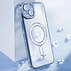 Acheter Coque pour iPhone 15 Plus Compatible MagSafe avec Contour à Strass Bleu
