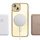 Coque pour iPhone 15 Plus Compatible MagSafe avec Contour à Strass Dorée pas cher