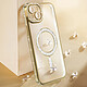 Acheter Coque pour iPhone 15 Plus Compatible MagSafe avec Contour à Strass Dorée