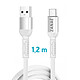 Acheter Zanaé Câble USB-A vers USB-C 10W en Nylon Tressé Flexible Renforcé Anti-nœuds 1.2m Blanc