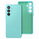 Coque pour Galaxy A57 en Silicone Soft-Touch avec Doublure Microfibre Turquoise pas cher