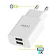 Avis Zanaé Chargeur Double Port USB-A 10W Universel Format Ultra Compact Blanc