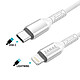 Zanaé Câble USB-C vers Lightning pour iPhone / iPad / AirPods Tressé 1.2 m Anti-nœuds Blanc pas cher