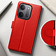 Acheter Étui Portefeuille pour Redmi 17C Chesterfield avec Fonction Support Vidéo Rouge