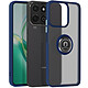 Coque pour Honor 200 Smart Bague Métallique Support Vidéo Bleu nuit Coque au dos transparent givré et contour Rouge, protection élégante pour votre Honor 200 Smart