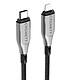 CYGNETT Câble USB-C vers USB-C Armoured Charge 100W et Synchronisation 480 Mbps 50cm Noir Pourvu d'une puissance de sortie de 100 W, vous permettant de recharger rapidement votre appareil