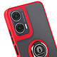Acheter Coque pour Motorola Moto G35 Bague Métallique Support Vidéo Rouge