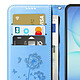 Zanaé Étui Portefeuille pour Galaxy A17 Premium Design Fleurs Papillon Bleu clair pas cher
