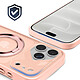 Avis Générique Coque MagSafe pour iPhone 18 Pro avec Dos Translucide et Anneau Rotatif Rose clair