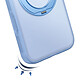 Générique Coque MagSafe pour iPhone 18 Pro avec Dos Translucide et Anneau Rotatif Bleu pas cher