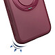 Générique Coque MagSafe pour iPhone 18 Pro avec Dos Translucide et Anneau Rotatif Bordeaux pas cher