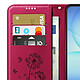 Zanaé Étui Portefeuille pour Galaxy A17 Premium Design Fleurs Papillon Fuchsia pas cher
